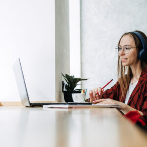 Outsourcing IT Projects, remote work, young professionals. female young programmer, developer working